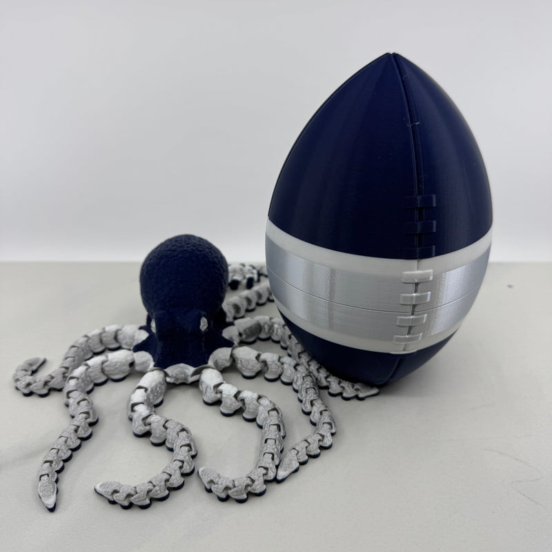 3D Printed Football Egg & Octopus Combo Inspired by NFL Team Colors