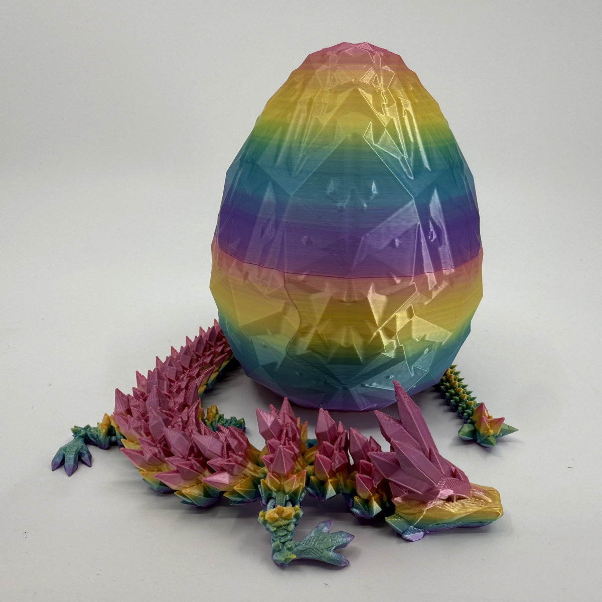 3D Printed Rainbow Dragon & Egg