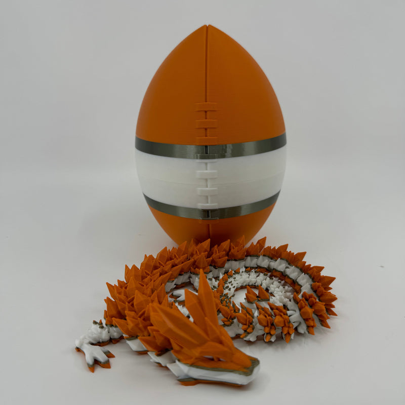 3D Printed College Football Egg/Dragon Combo Inspired by Team Colors