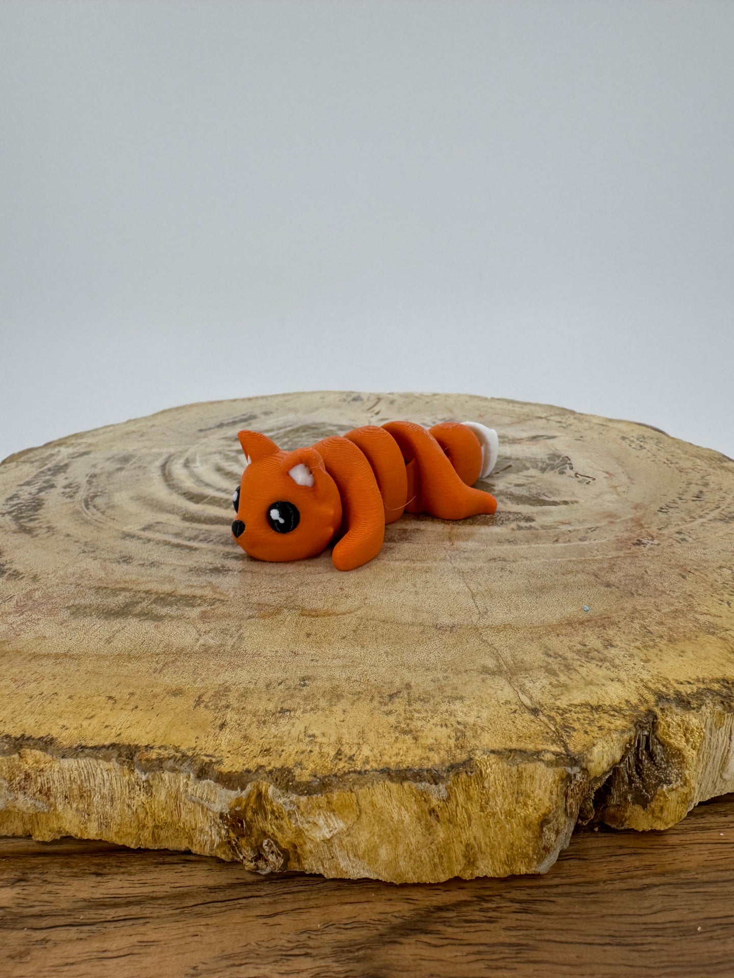 3D printed orange fox articulated mini figurine